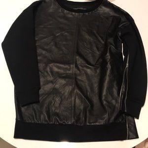 All Saints Nerine Leather Sweatshirt